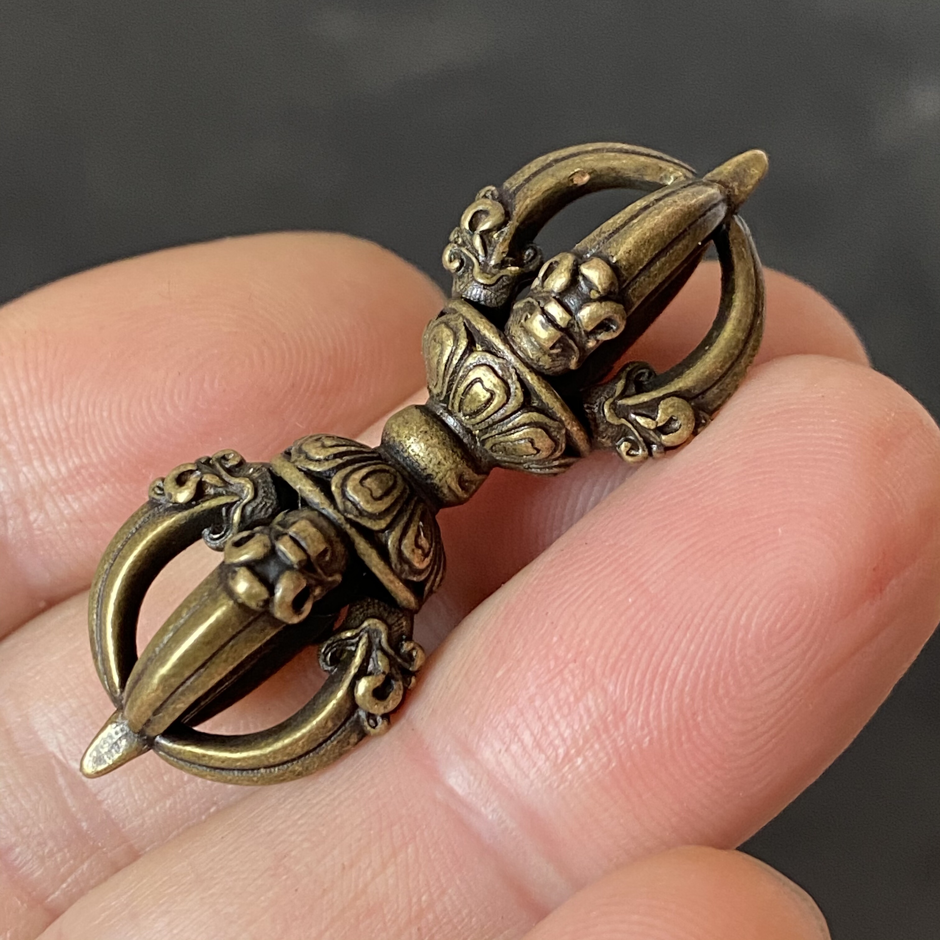 黄利马铜西藏藏式金刚杵普巴杵金刚橛项链佛珠念珠配饰饰品