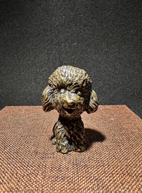 泰迪狗日式手作镇纸实心铜复古