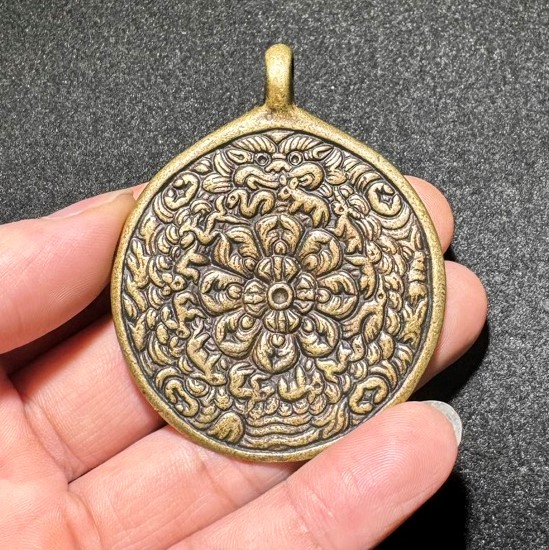 复古保平安纯铜十二生肖佛腰牌