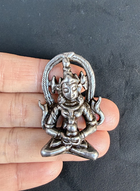 天铁托甲藏式帕拉风格长寿佛寒铁吊坠项链挂件民族风文玩玄铁配饰