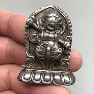 藏式天铁忿怒莲师普巴金刚佛像挂件文玩随身寒铁金刚普巴佛吊坠