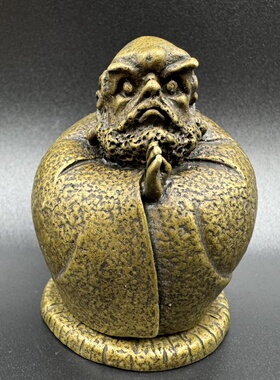 香炉禅意摆件纯铜达摩祖师镂空