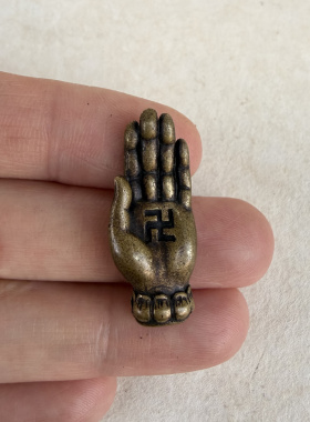 古法做旧黄铜佛手挂件吊坠佛掌项链转运招财百搭藏式文玩配饰