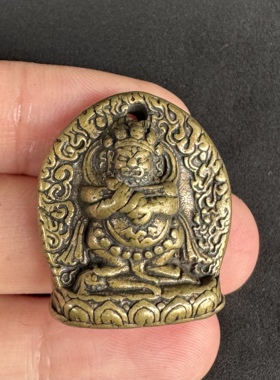 仿古藏式黄铜二臂玛哈噶拉宝帐护法佛像随身挂件吊坠藏传密宗佛