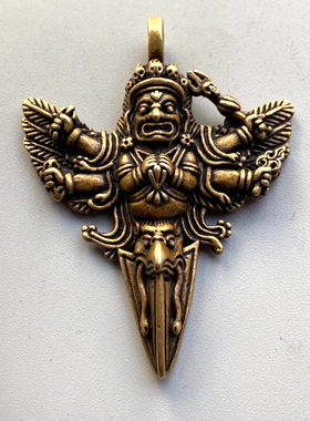 大黑天六臂玛哈嘎拉纯铜乐山峨眉祈愿降魔杵项链平安财富吊坠挂件