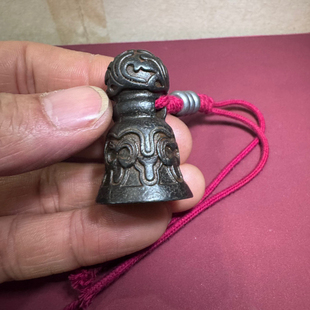 黑包浆藏式寒铁文玩隔珠复古天铁印章特色民族风吊坠挂件背云配饰
