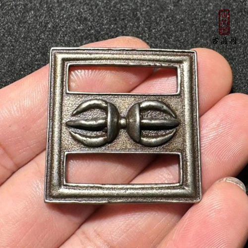 藏式复古工艺利云铁金刚杵经书扣挂件吊坠寒铁工艺天铁托甲扣子