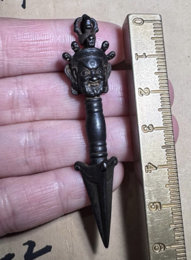 寒铁黑漆古秽迹金刚杵挂件随身供京派秽迹橛密宗法器天铁降魔杵