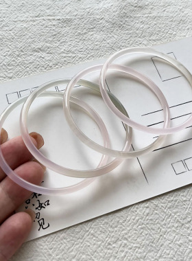 桃红柳绿春彩渐变马卡龙色叮当镯子 细条玛瑙手镯少女款玉镯古风