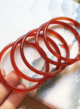 天然红玉髓儿童玛瑙手镯女