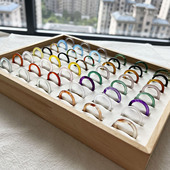 天然玛瑙冰种戒圈红绿玉髓戒指 小众简约时髦指环 细圈叠戴男女款