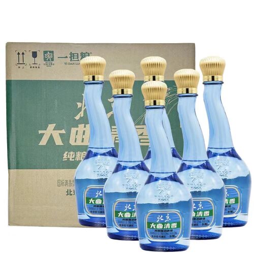 一担粮北京大曲清香52度清香型纯粮白酒470ml整箱包邮