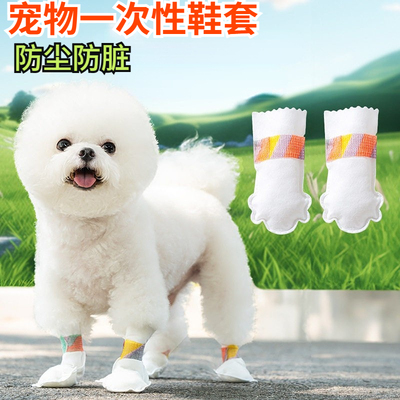 宠物鞋子防掉小狗一次性脚套外出比熊腿套防水防滑免洗软底小型犬
