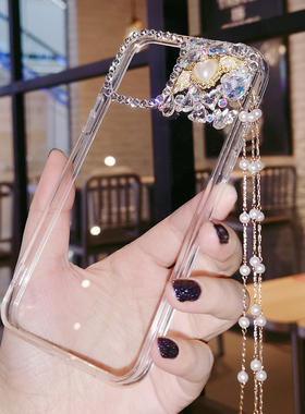 适用于iPhone17pro max苹果16手机壳水钻14简约透明15plus保护套13全包防摔12女Air