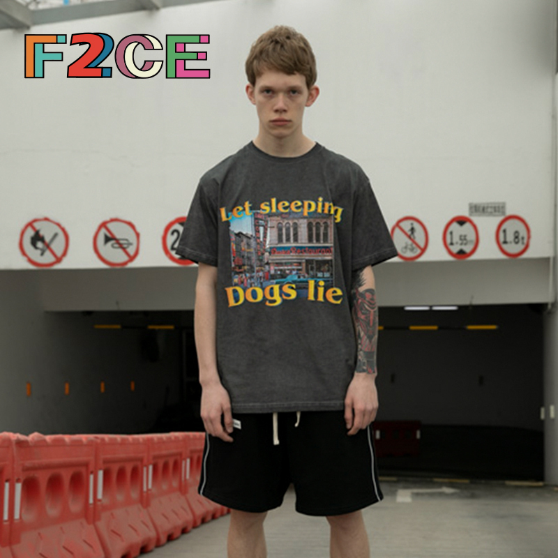 face2face原创短袖潮牌潮流t恤