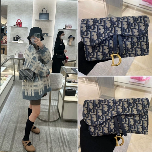 Dior, классическая сумка на одно плечо, с вышивкой, на цепочке