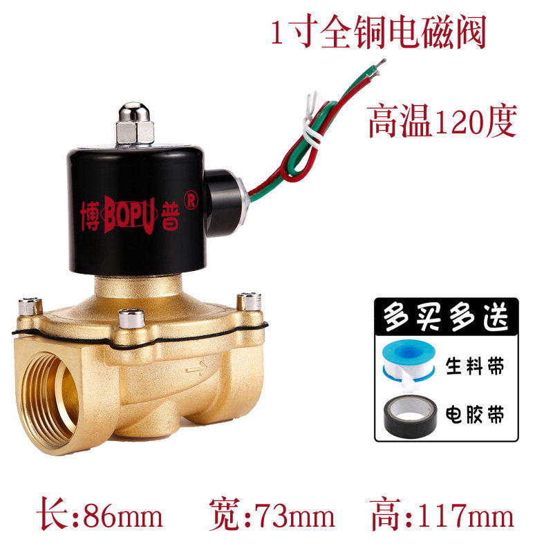 220v电磁电阀2W-250-25 G1&Prime;  高温120度 电磁阀 DN25水气通用