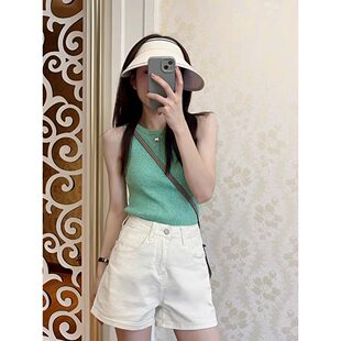 上衣 显瘦无袖 纯欲风U领针织吊带背心女夏季 收副乳外穿修身