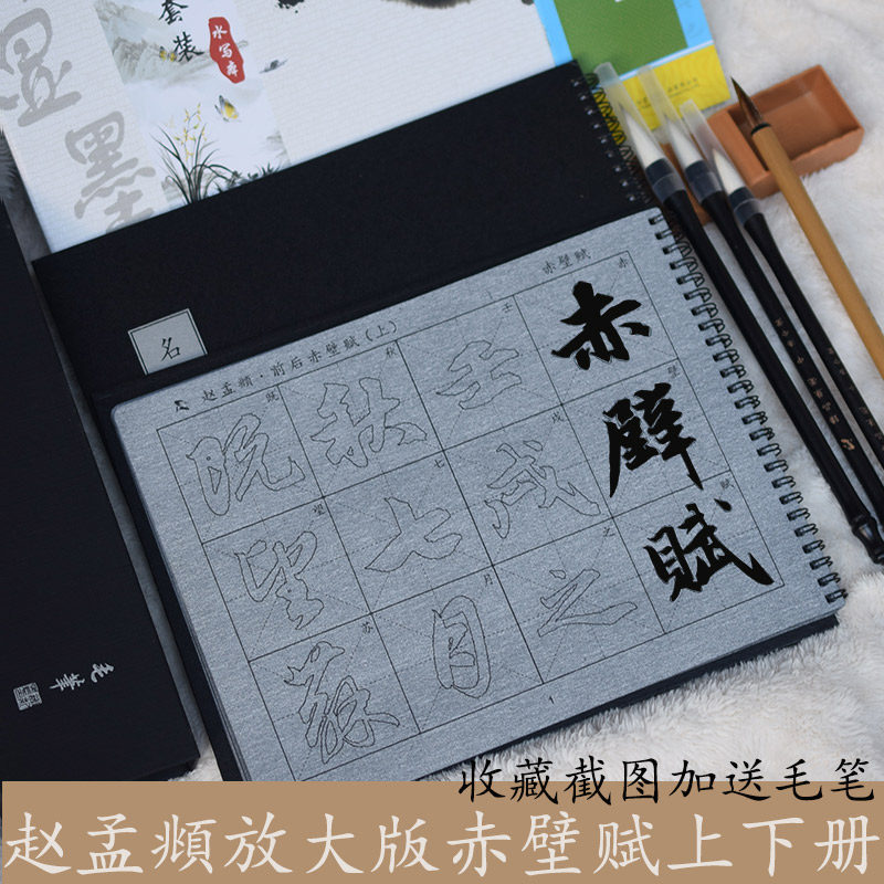 前后赤壁赋练字赵孟俯行书水写布