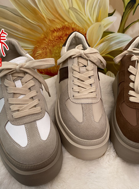 商场撤柜2024新款女鞋厚底内增高时尚休闲羊皮单鞋女鞋TA43598-50