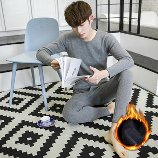 小码女男士小款xs S号修身瘦人纯色保暖内衣套装圆领加绒秋衣裤冬