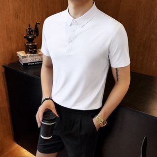 夏修身男士S号加小码XS纯色短袖POLO衫加小号矮小个子光版翻领T恤