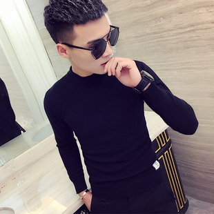 S小码男纯色半高领毛衣打底针织衫XS加小号矮小个子瘦人155线衣冬