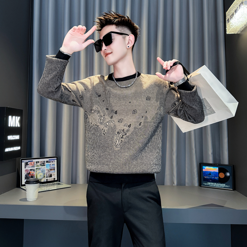 矮小个子S号XS加小码休闲修身简约冬季毛衣男圆领针织衫打底155潮