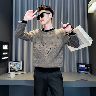 矮小个子S号XS加小码休闲修身简约冬季毛衣男圆领针织衫打底155潮