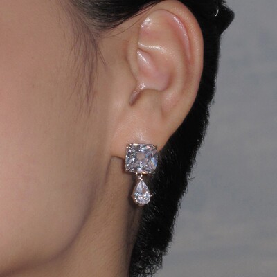 Boonee alus简约百搭锆石灵动水滴耳环女轻奢高级感名媛气质耳钉