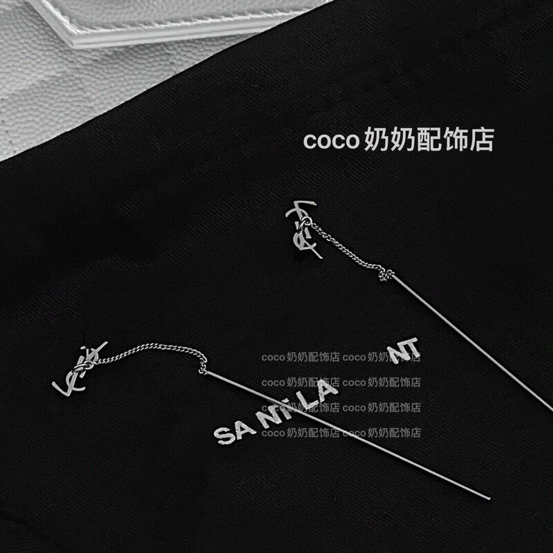 冷气质 耳线 coco 奶奶饰品店金色银色级审美ins轻奢耳钉耳环