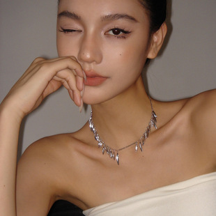 Boonee alus不规则流苏锆石切面项链女高级感仙气choker锁骨链女