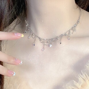 「朦胧月光」项链女温柔浪漫法式小众精致百搭项链礼物女2024年款