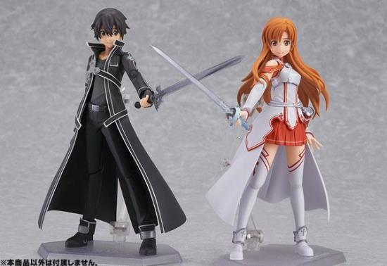 刀剑神域 figma174 桐人/248桐子桐谷和人/178亚丝娜 超可动手办