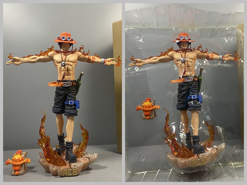 酷玩动漫海贼王 LX 三兄弟 十字艾斯 Ace 展臂 雕像 模型摆件手办