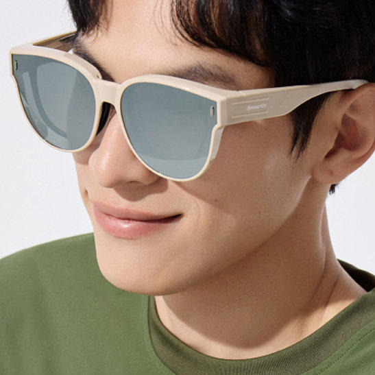 蕉下方圆大框折叠近视套镜高桩头FD497男女墨镜可套近视镜太阳镜