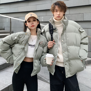 情侣装冬季美式羽绒棉服外套一长一短款2023潮牌面包服男加厚棉袄