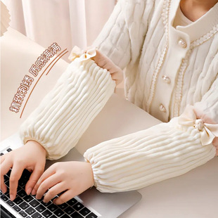 可爱袖套冬季长款秋冬羽绒服防脏女款耐脏套袖办公室工作干活护袖