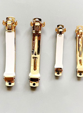 韩NSKC金8/6cmdiy手工三片式白色皮套弹簧发夹饰品配件材料包卡子