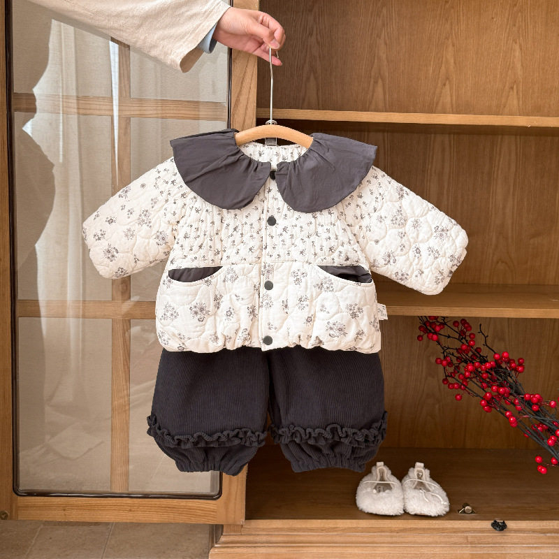 婴儿衣服棉服冬季女宝宝套装加厚洋气一岁幼儿冬款棉衣时尚两件套,童装/婴儿装/亲子装,儿童运动套装,淘宝优惠券,粉丝福利购,淘宝优惠卷