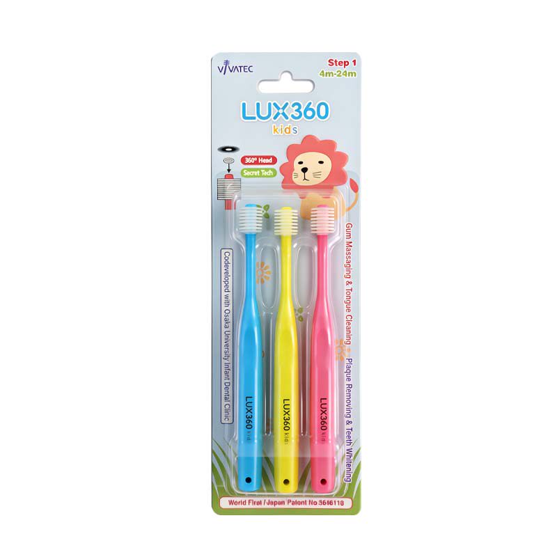 LUX360儿童牙刷软细毛1-2-3-6以上婴儿宝宝乳牙刷360度刷头