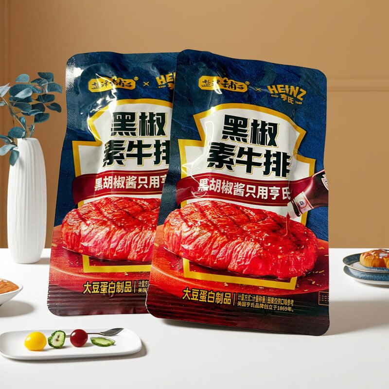 盐津铺子黑椒素牛排亨氏联名款手撕大豆蛋白制品膨化豆制品豆干