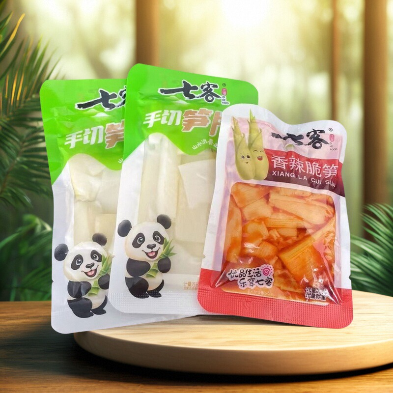 重庆特产七客山椒脆笋片香辣脆片开袋即食麻辣竹笋休闲零食下午茶