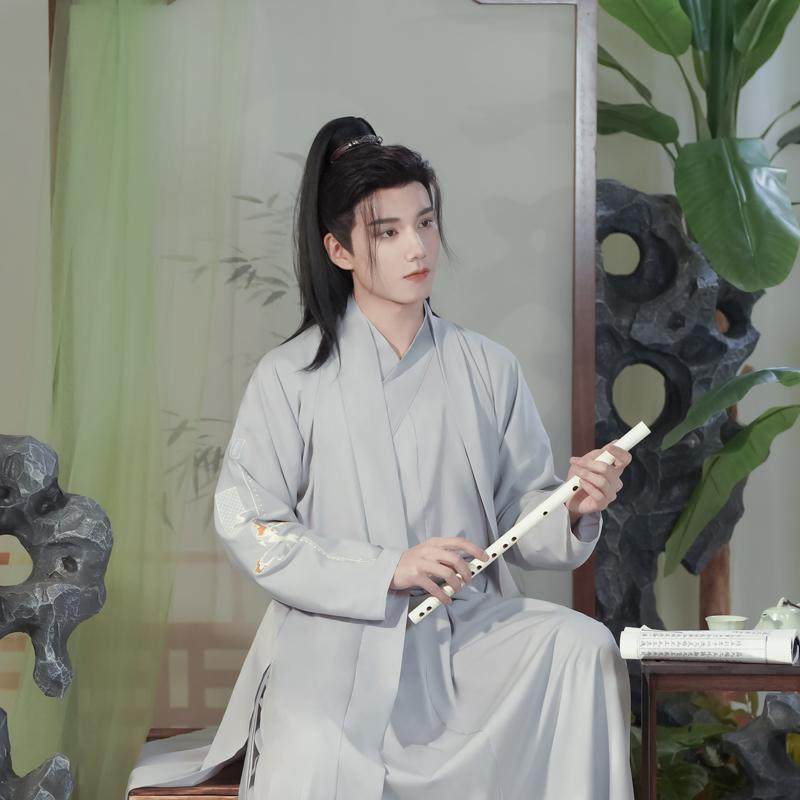 静花原创汉服【余】男女款宋制黑色仙侠古风新款国风长裙毕业班服