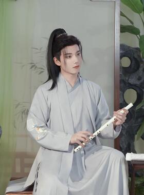 静花原创汉服【余】男女款宋制黑色仙侠古风新款国风长裙毕业班服