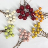 圣诞小红果泡沫果浆仿真迷你小圆果diy永生花环装 饰搭配材料素材