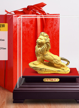 绒沙金摆件东方醒狮虎福纳财财势如虹摆件家居客厅公司开业送礼