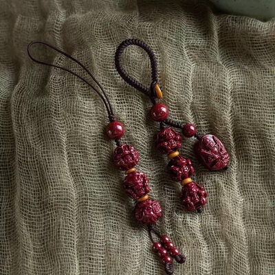 朱砂生肖三合六合本命像钥匙扣手机链本命年精致低含量礼物男鼠蛇