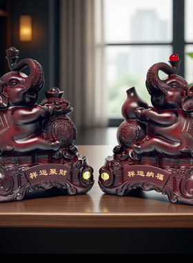 吉祥大象招财摆件对象批发家居装饰送礼工艺客厅办公摆件工厂直发