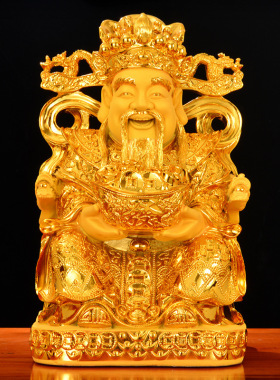 爷摆件沙金家居饰品客厅文佛像开业创意礼品一件代发